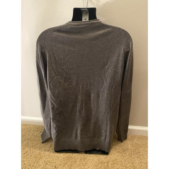 Rodd & Gunn Mens XL V Neck Sweater Merino Wool European Italy Yarn Gray Pullover - Picture 3 of 7